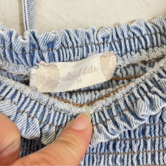 Altar’s State Denim Puff Sleeves Smocked Babydoll Mini Dress Size M - Picture 5 of 13